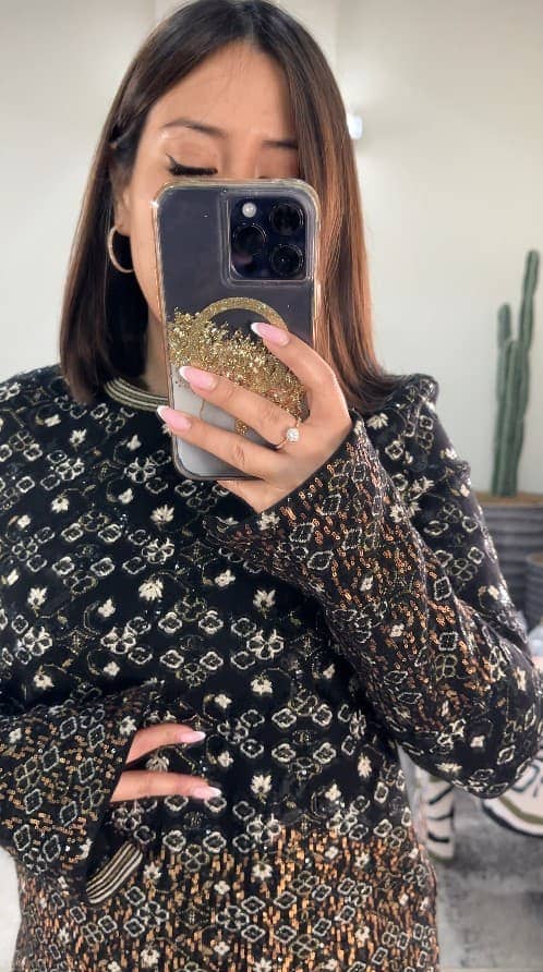 Zara black sequin top jumper