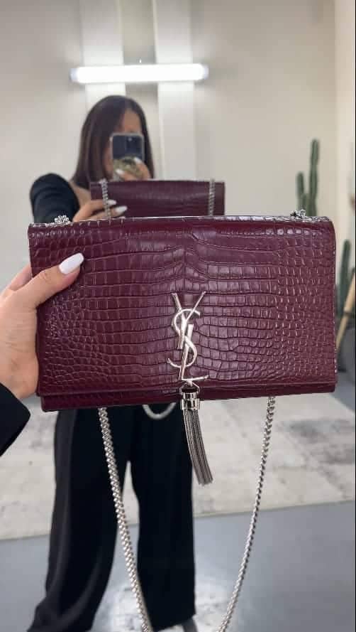 Ysl kate discount tassel bag croc