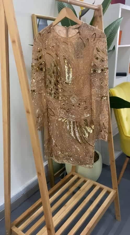 Zara gold cheap dress 2019