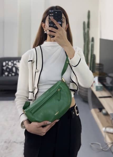 Burberry Green Leather Small Olympia Shoulder Bag