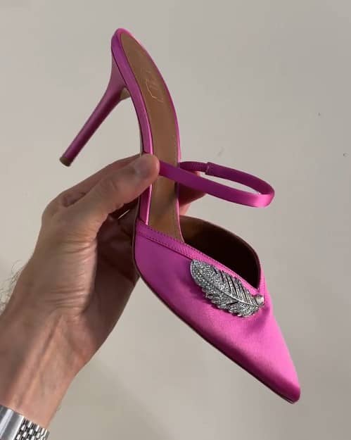 Malone Souliers Pink Satin Fara Mules Size 40