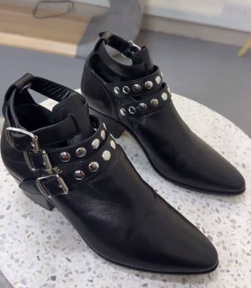 Saint Laurent Black Leather Ankle Boots Size 35