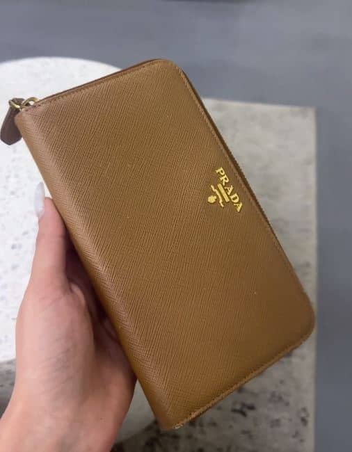 PRADA offers AUTH. ALL ZIPPER AROUND LEATHER LONG WALLET