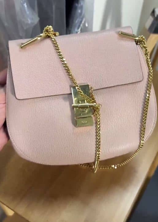 Chloe Pink Leather Medium Drew Shoulder Bag