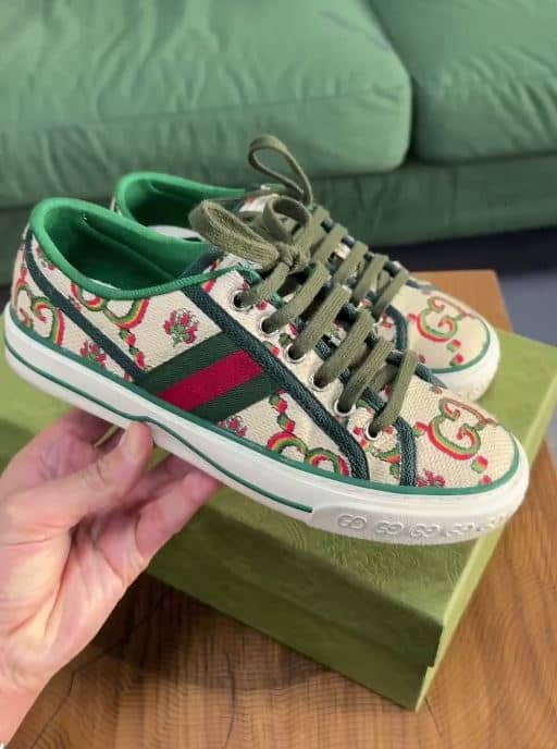 Gucci Multicolor GG Canvas Tennis 1977 Low Top Sneakers Size 35.5