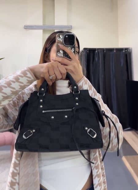 Balenciaga Black BB Monogram Canvas XS Neo Cagole Bag