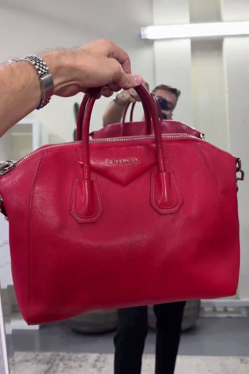 Givenchy Red Leather Medium Antigona Satchel