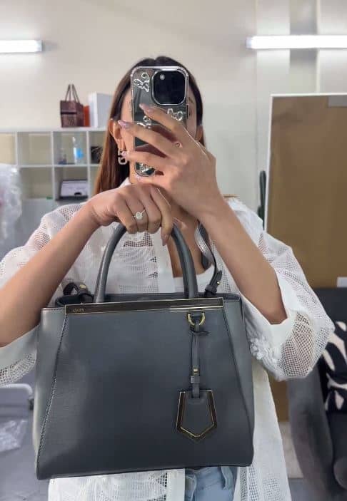 Fendi Grey Leather Petite Sac 2jours Tote