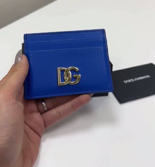 Dolce & Gabbana Blue Leather Card Case