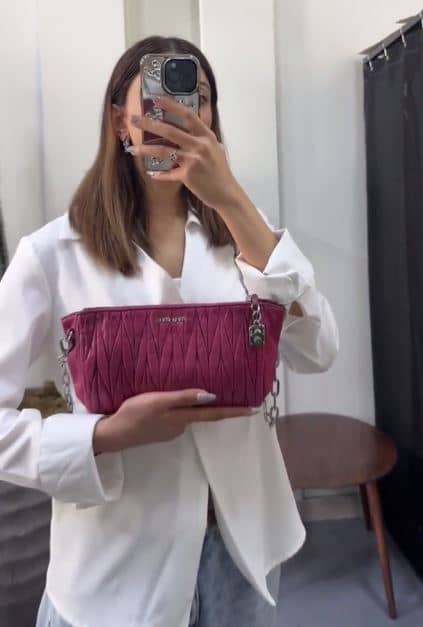 Miu Miu Pink Leather Matalasse Shoulder Bag